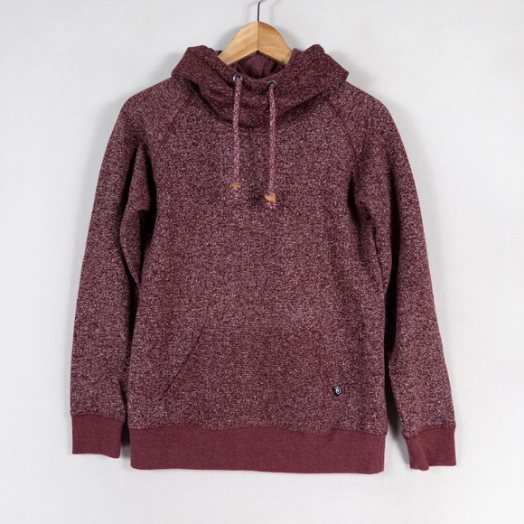 tentree Tops - TenTree Hoodie Sweatshirt Womens Small Burgundy Heather Organic Cotton Eco Soft